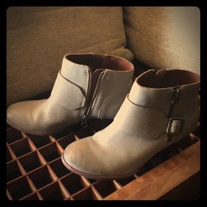 Leather booties by Kork-Ease